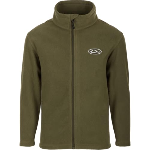 Drake Waterfowl Youths' Unisex Camp Fleece Full Zip DY1080 Hunting Casual Anti-Pilling Moisture Wicking Sweatshirt Jacket