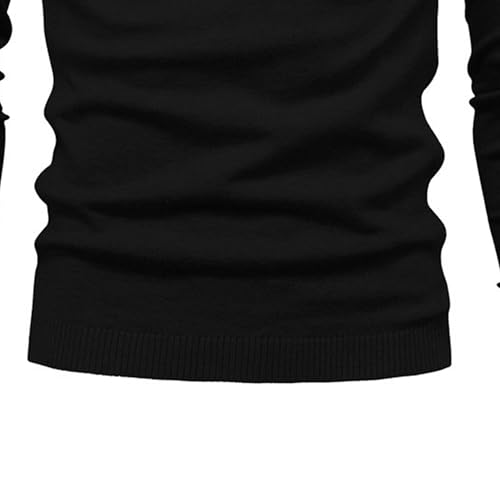 DGHM-JLMY Men's Ribbed Slim Fit Middle Neck Sweater Lightweight Casual Basic Knit Tops Long Sleeve Knitted Pullover3