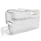 HydraFitt Refrigerator Water Dispenser 1.1 Gallon – Leak-Proof Slim Fridge Water Container with Spigot – BPA-Free Refillable Water Jug (Clear)