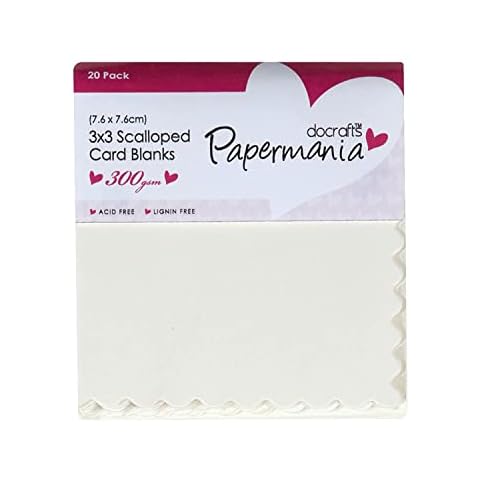 docrafts Papermania Square Scalloped Cards and Envelopes, Cream, 3 by 3-Inch Cover