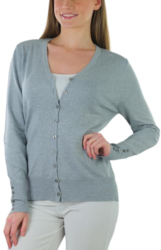 Image of ToBeInStyle Women's Long Sleeve Button Down V-Neck Cardigan