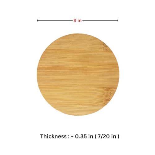 Set de 12 tablas de cortar redondas de bambú de 9 pulgadas miniatura 2
