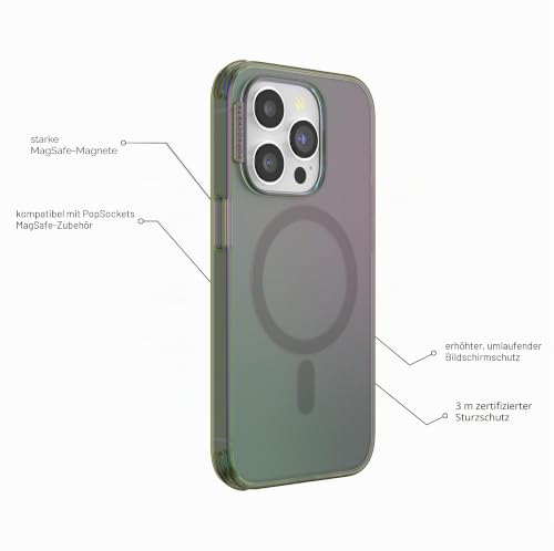 PopSockets iPhone 15 Pro Max Hülle kompatibel mit MagSafe, Handyhülle für iPhone 15 Pro Max, kabellos aufladbar, nur Hülle - Nightshade – Ansicht 4
