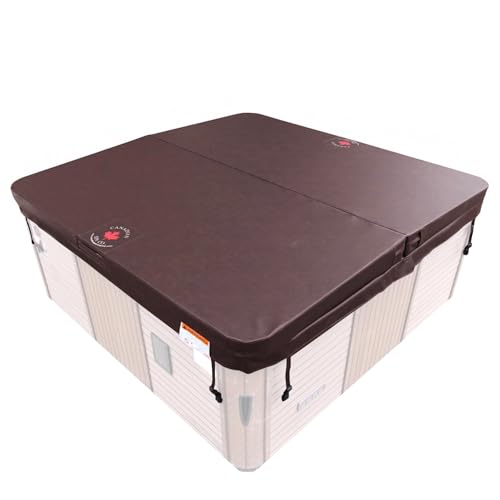 CANADIAN SPA CO. Isolierabdeckung Deluxe 213 x 213 cm Braun 10 cm dick Poolabdeckung eckig Abdeckung für Whirlpool wasserdicht und UV-beständig Whirlpool Zubehör