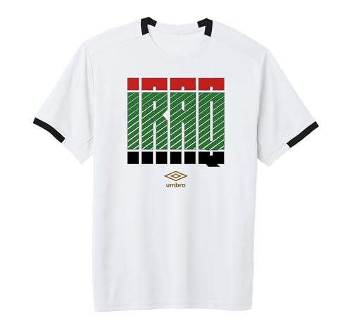 Umbro International Soccer Iraq Stacked Logo Adult Soccer Jersey White/Black Large