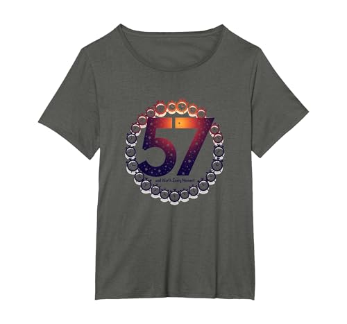 Image of 57 and Worth Every Moment Birthday Gift Celebration T-Shirt, Women