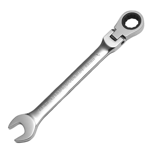 Image of WISEUP Flex-Head Ratchet Wrench, 18mm Wrench CR-V Forged, 180 Adjustable Anti-slip Hand Tools