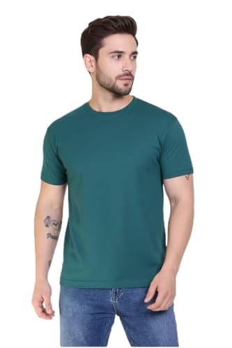Image of Men's Navy Blue Polo T-Shirt, Half Sleeve, Solid Cotton Blend, Regular Fit, Casual