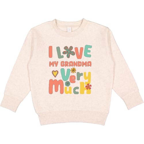 inktastic I Love My Grandma Very Much Retro Groovy Toddler Sweatshirt 2T Natural Heather 435c4