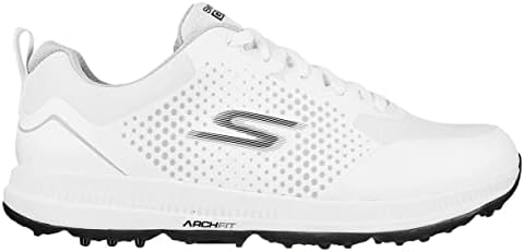 Skechers Men's Elite 5 Arch Fit Waterproof Golf Shoe Sneaker, White/Black Dot, 14 | Image 3
