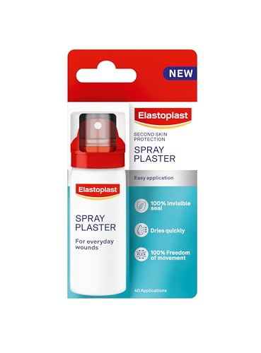 Elastoplast Spray Plaster for Wounds (40ml) Quick-Drying and Easy to Apply on Everyday Abrasions Flexible and Invisible Wound Dressing Water-Resistant Protection Up to 40 Applications
