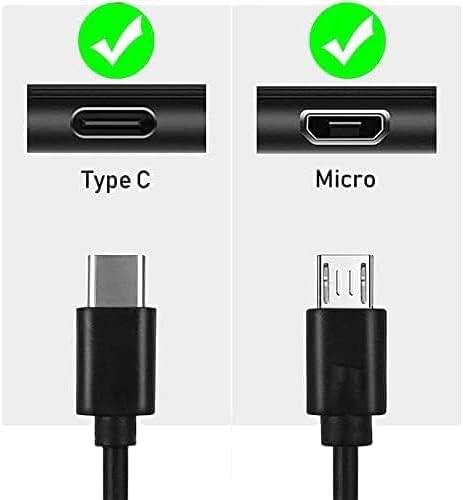 Cargador Rápido UL para Tabletas Kindle Fire, Cable USB a Micro-USB y USB-C miniatura 4