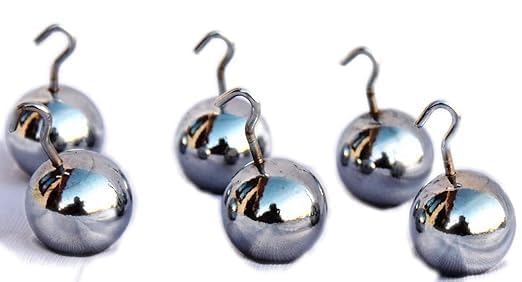 Physics Lab Metal Pendulum Bob Balls, Steel, 25mm Diameter with Hooks Pack of 12
