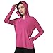 Mingyuezai Women's UPF 50+ Sun Protection Jacket UV Lightweight Hooded SPF Long Sleeve Sun Shirt(Z3724RD,S)