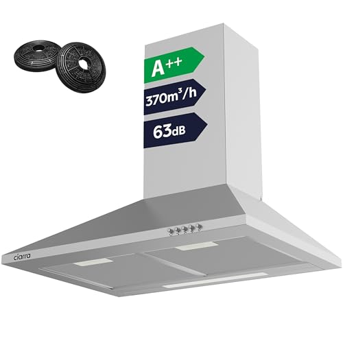 CIARRA CBCS6201 60cm Afzuigkap Aluminium Vetfilter Wandmontage,Afvoerlucht/Circulatielucht Afzuigkappen,Onderbouw Afzuigkap,Led-Verlichting Roestvrij Staal Wandafzuigkap