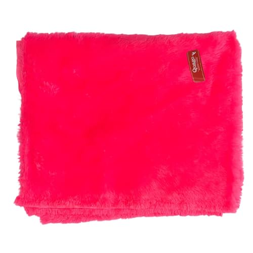 Image of Quago Fur Fabric Unstitched Super Soft Cloth for Baby Photoshoot, Soft Toys Making, Art and Craft, Dress Material, Decoration etc. (1 Mtr, 60 Inch Pana) (Dark Pink)