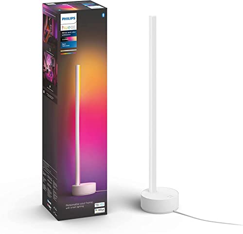 Philips Hue – Lámpara inteligente, Hue Signe, Lámpara de Mesa LED Inteligente Gradient, Luz Blanca y de Colores, Compatible con Alexa y Google Home, Color Blanco