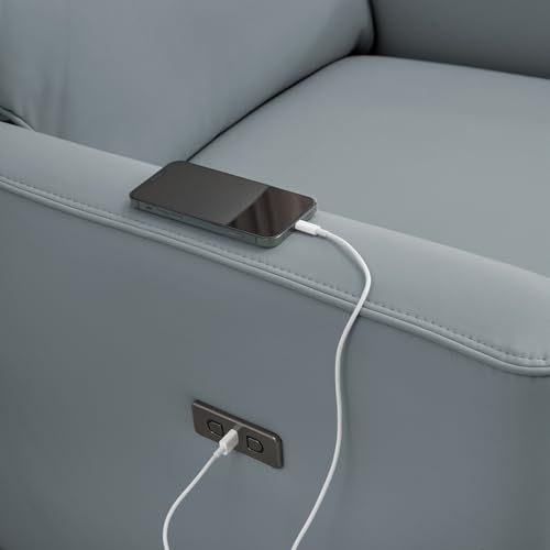 Sillón reclinable eléctrico gris de una plaza miniatura 6