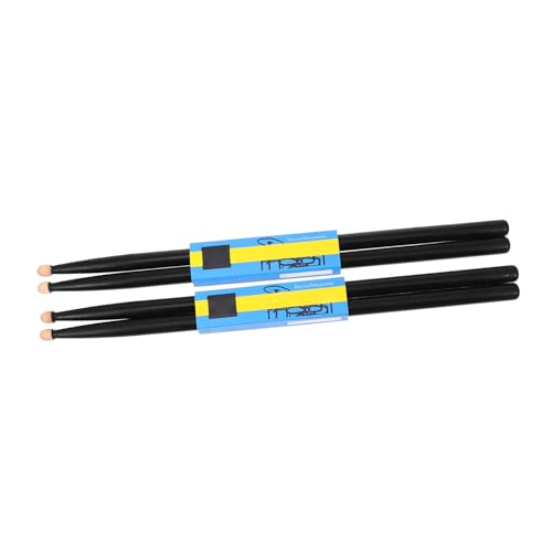 2 pares de baquetas de arce negras para adultos, para batería y bombo, superficie lisa y peso equilibrado, ideales para principiantes y amantes de la música miniatura 1