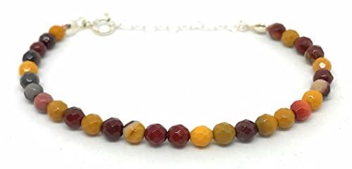 Bracelet jaspe Mookaite en argent massif, le cadeau idéal et ajustable - 3