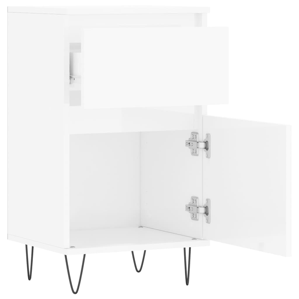 Zestaw 2 komody o wysokim połysku, 40 x 35 x 70 cm, materiał drewnopochodny, nowoczesna komoda z miejscem do przechowywania do salonu, kuchni, korytarza, uniwersalna szafka do przechowywania