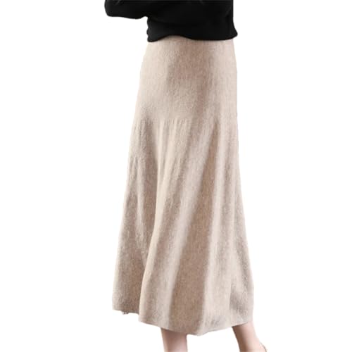 Jupe chaude tricotée pour femme active jupe en mérinos taille haute élégante pour le bureau