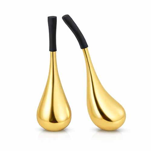 Lazzybeauty Ice Globes Facial Skin Care Tools Stainless Steel Beauty Cryo Sticks Cooling Face Roller for Eyes Neck & Daily Skincare Ritual Gold