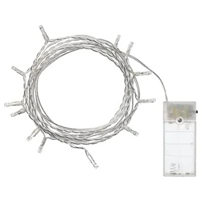 LEDFYR LED Lighting Chain with 12 Lights, Indoor/Battery-Operated Silver-Colour