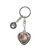 Pearhead Photo Keychain Pet Locket, Dog or Cat Photo Frame Keychain, Paw Print Charm