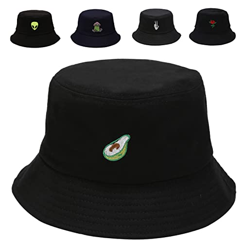 Image of Cotton Bucket Hat for Women Men Summer Travel Sun Beach Bucket Cap, Unisex Outdoor Fisherman Hat