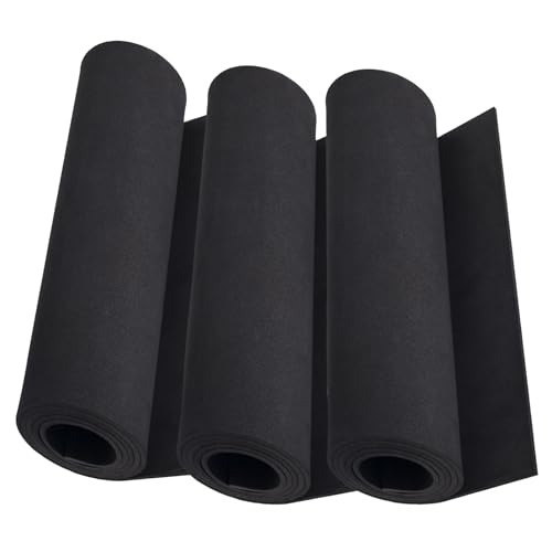 Image of 3-Pack 2mm Thick Black Eva Foam Cosplay Sheets roll, 13.5 inch x 49 inch Premium eva Craft Foam for Cosplay Costume by MEARCOOH