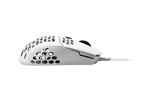 Cooler Master MM710 Mouse Gaming Ultraleggero 53g Cavo Flessibile - Sensore Ottico16000 DPI, Membrane Omron 20 Milioni Clic, Piedini PTFE Glide Liscio, Struttura Nido d'Ape – Bianco Opaco