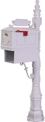 Decorative Residential Curbside Cast Aluminum Mailbox with Paper Box White Authentic * Original * Exclusive