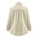 Women's Corduroy Shirts Casual Long Sleeve Button Down Blouses Fashion Fall Top Oversized Classic Office Work Shirt White
