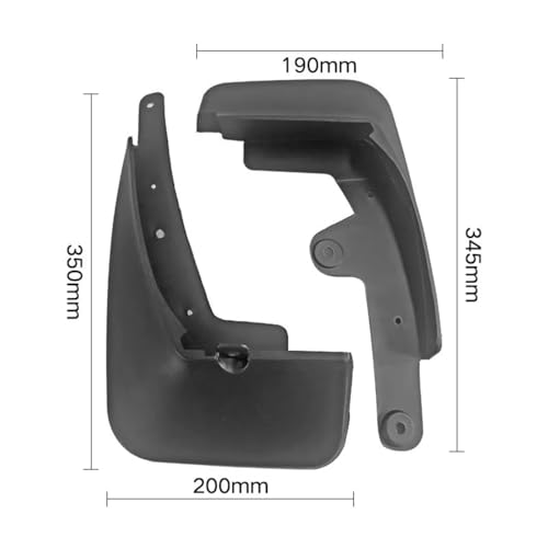 Protections de garde-boue pour VW Caddy MK3 2005-2020 jeu de 4 bavettes abs - 2