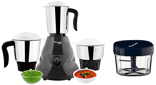 Butterfly Hero 500W Mixer Grinder And Vegetable Chopper, Grey