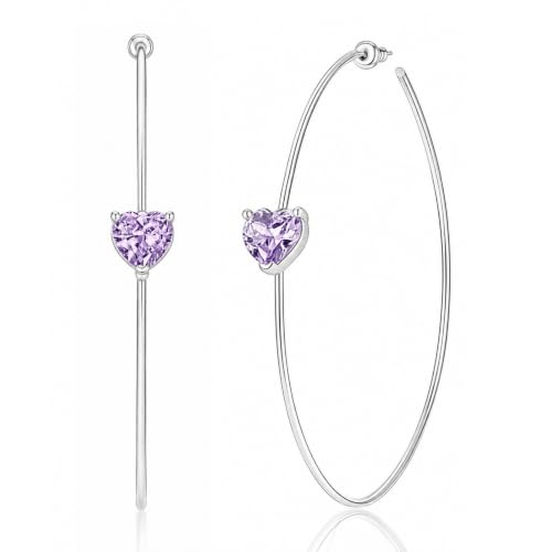 OwMell Large Hoop Earrings for Women 925 Sterling Silver Post 14K Gold Plated Bi...