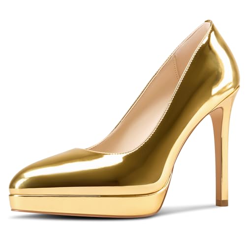 Image of Castamere Womens High Heels Platform Pumps Slip-on Stilettos 12CM Heel Office Dress Shoes
