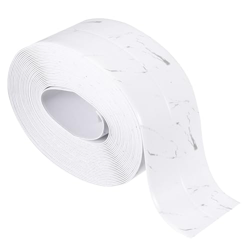 Image of PATIKIL Caulk Tape 1.5 inch x 16 Ft, Self Adhesive Sealing Tape Waterproof Toilet Tub Caulk Sealant Strip Sealing Trim for Kitchen Bathroom Toilet Bathtub Sink Countertop, Light Grey