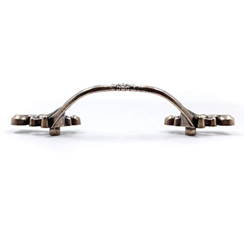 Jetland French Provincial Drawer Pulls - 6-Pack, Antique Brass, 3" Hole Centers, Vintage Shabby Chic Pulls for Dresser Nightstand Cabinet, PW1619ABR76 - Image 4