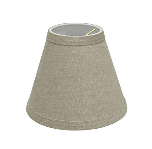 Image of Aspen Creative 32112-2A, Hardback Empire Clip-On Chandelier Lamp Shade, Khaki, 3 inch Top x 6 inch Bottom x 5 inch Slant Height, Set of 2