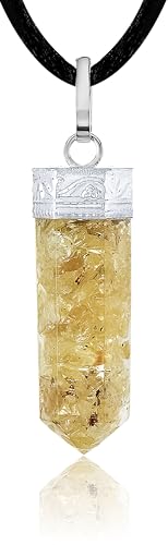Sugandha Wellness Citrine Healing Crystal Necklace - Wealth, Success & Energy Stone Pendant. Creativity & Abundance