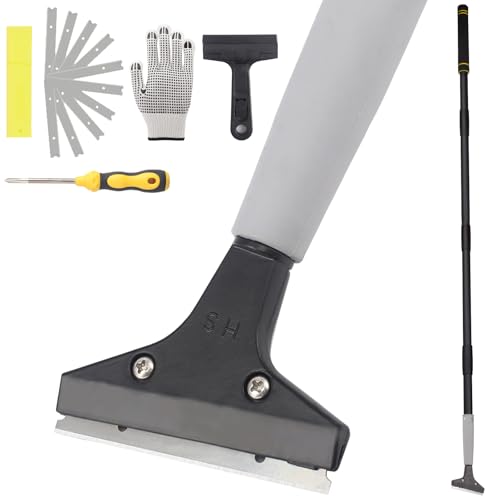 Quynhni Floor Scraper Tool, Floor Scraper Long Handle Heavy Duty 16-62