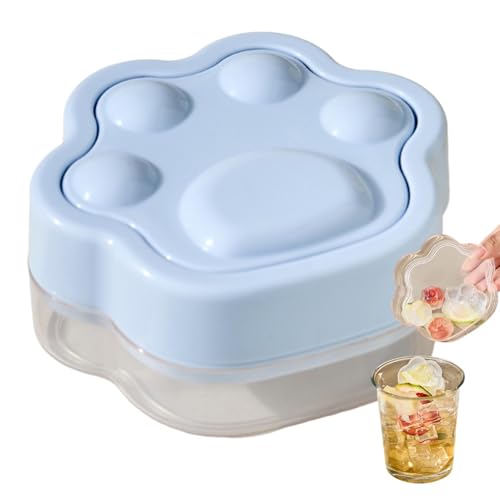 Ice Tray - Reusable Freezer Mold, Cat Paw Shaped Ice Maker with Easy Release Feature, Silicone Cube Tray, Home Kitchen Bar Tool,