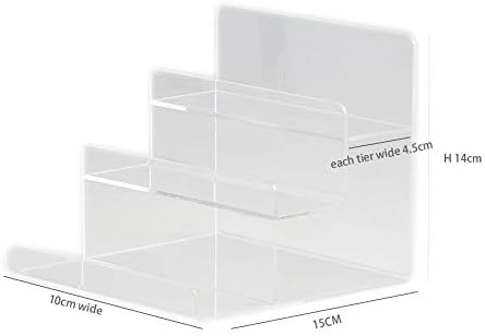 Clear Acrylic 3-Tier Display Stand Acrylic Riser Display Shelf for Amiibo Funko POP Figures 3 Step Acrylic Wallet Display Organizer Holder