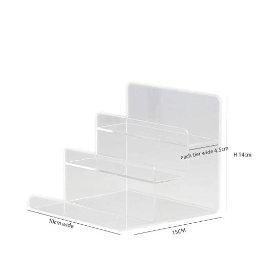 Clear Acrylic 3-Tier Display Stand Acrylic Riser Display Shelf For Amiibo Funko Pop Figures 3 Step Acrylic Wallet Display Organizer Holder #TOP2