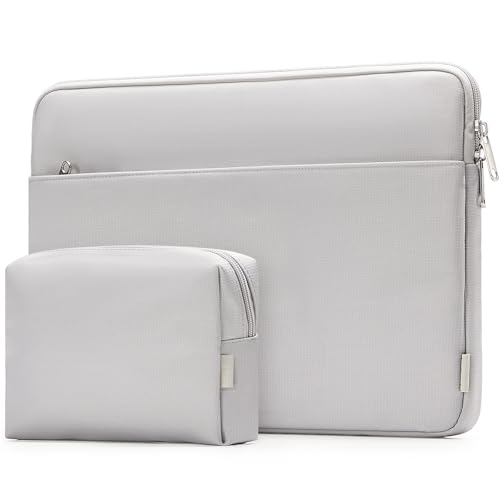 Inateck Housse Ordinateur 15-15,6 Pouces Compatible avec Chromebook Notebook Ultrabook, résistant aux éclaboussures, avec Poche d'Accessoires, Gris Moyen