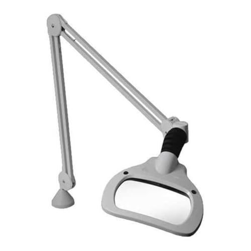 Luxo 18945LG Wave LED Illuminated Magnifier, 45" Arm, 5 Diopter, Edge Clamp, Light Gray