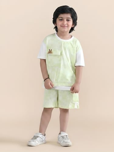 Image of POLKA TOTS 100% Pure Cotton T-Shirt and Shorts Combo For Boys | Summer Dress & Beach Wear for Boys and Toddlers | Breathable Premium Fabric Co-Ord Set Kids | Relaxed Fit Casual Summer Outfit for Kids