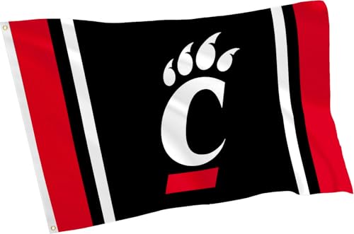 College Flag for Bearcats,Cincinnati UC Gifts 3X5 ft University Outdoor House Sports Banner for Men Women,Double Sided